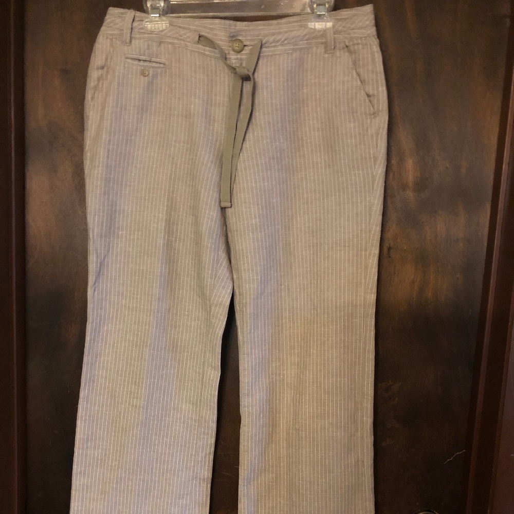 Lands' End Striped Linen Pants